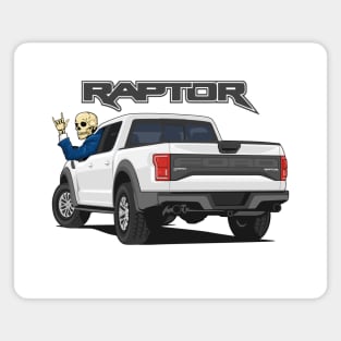 Truck ranger raptor f150 4x4 hand skull metal white Magnet